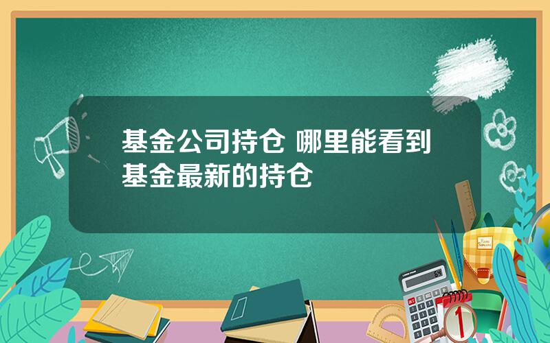 基金公司持仓 哪里能看到基金最新的持仓